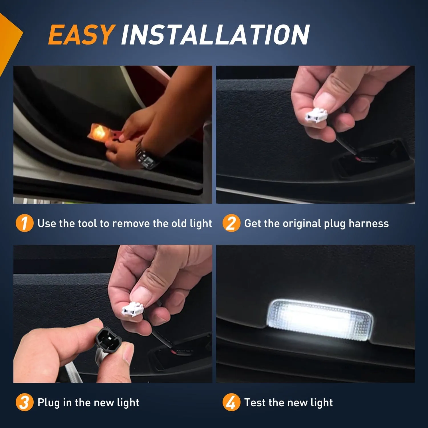 2PCS LED Interior Door Panel Light Courtesy Warning Lights White Beam Plug and Play for Toyota Avalon Sienna Venza Camry Prius 4Runner Lexus IS ES GS LS RX GX LX Subaru BRZ