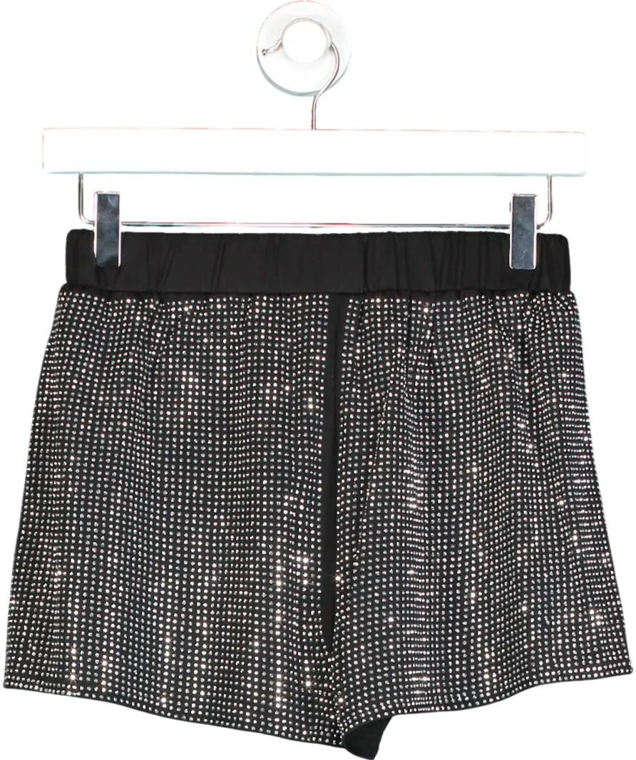 4th & Reckless Black Bexley Embellished Hotpant Shorts UK 8