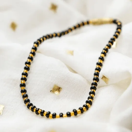 Adjustable Black Golden Beads Indian New Born Kids Nazaria Daily Bracelet