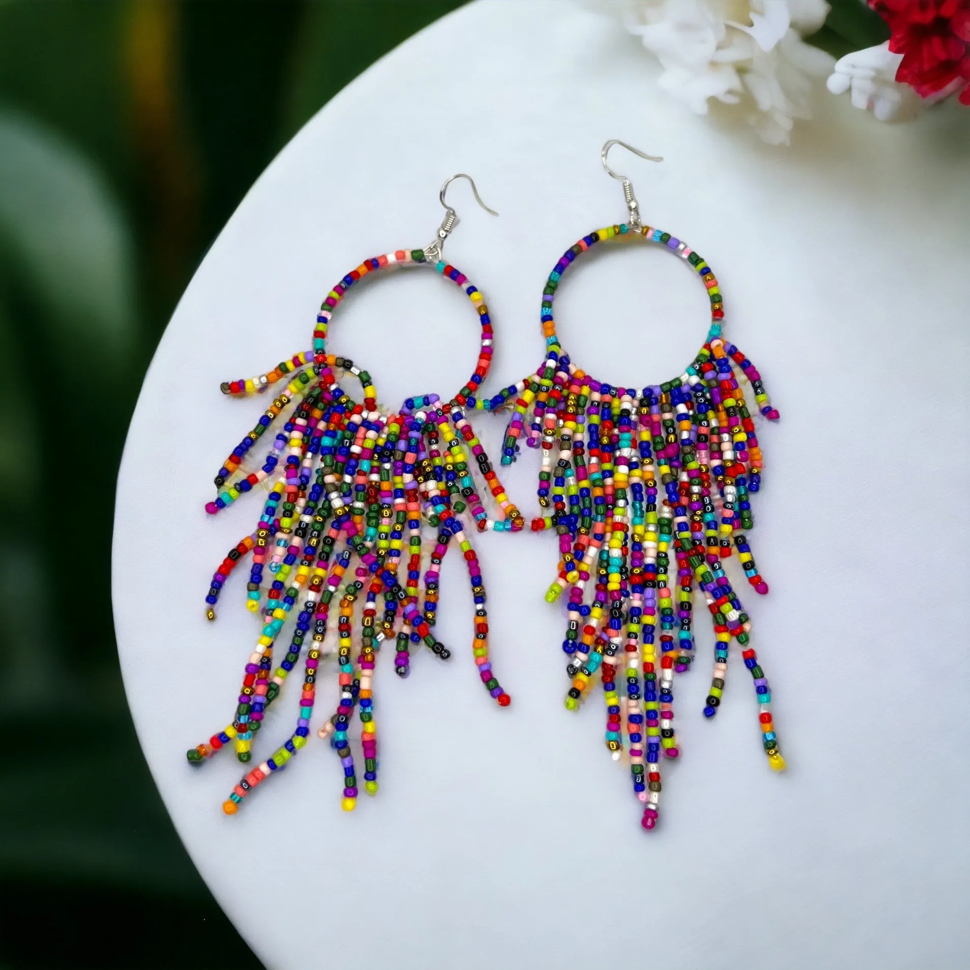 Beaded Boho Earrings - Bohemian Earrings, Beaded Earrings, Boho Chic, Beaded Accessories
