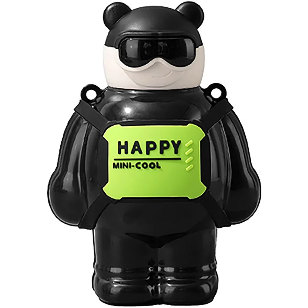 Black Happy Ted Stainless Steel water Bottle for Kids, 450ml