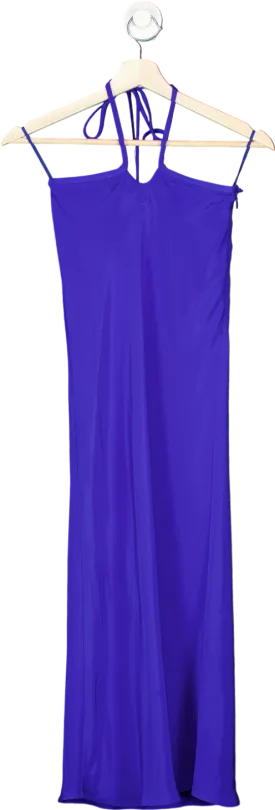 Christopher Esber Blue Silk Halterneck Dress UK 6