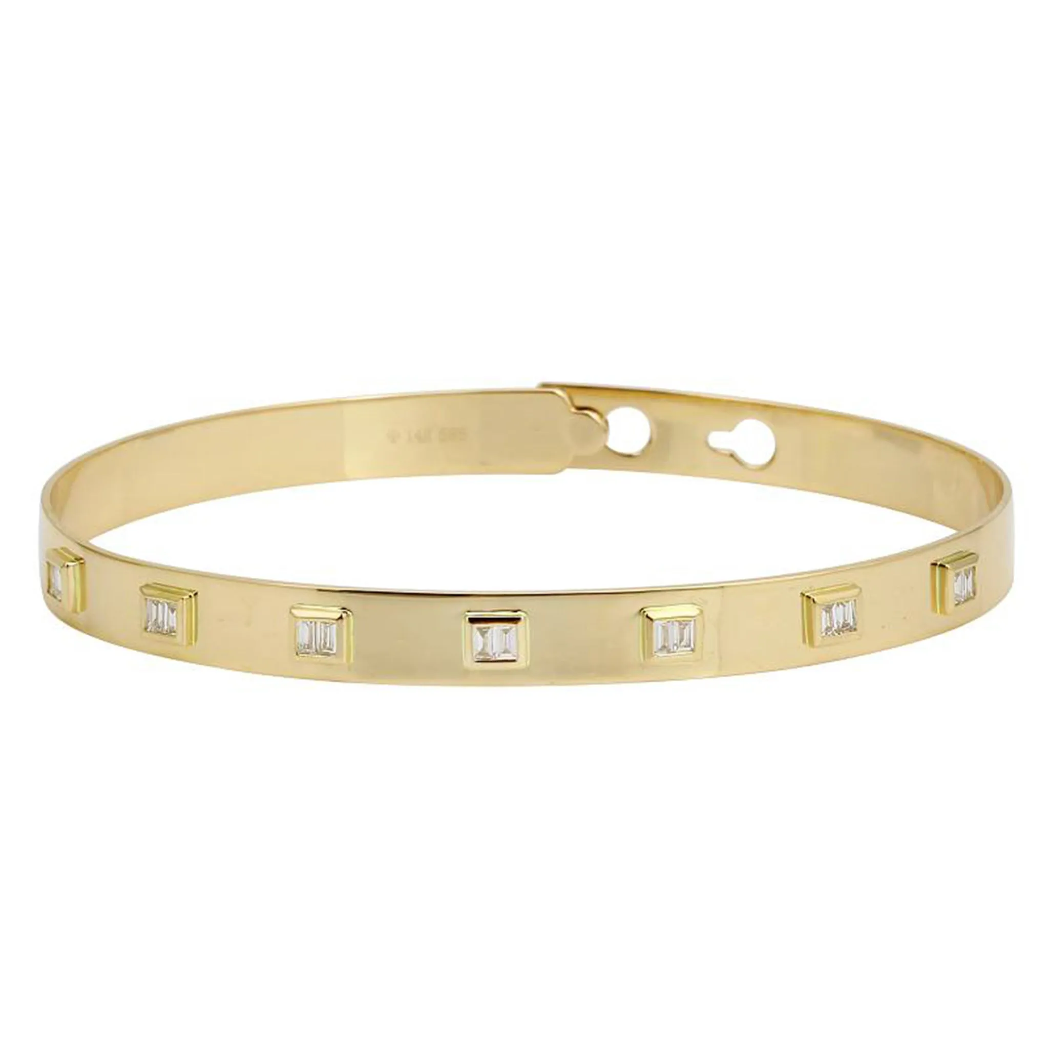 CUSTOM WAITLIST Cuff Bangle with Bezel Baguettes