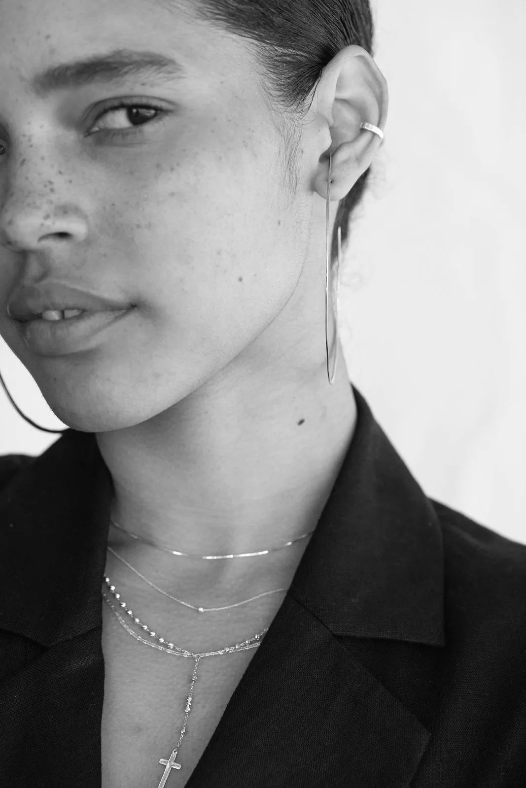 Ellipse Hoop Earrings | Silver