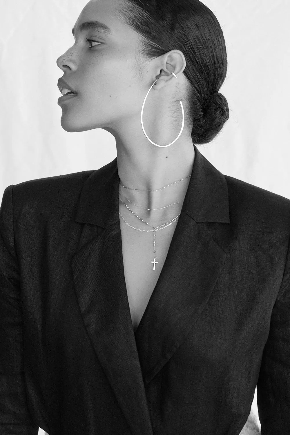 Ellipse Hoop Earrings | Silver