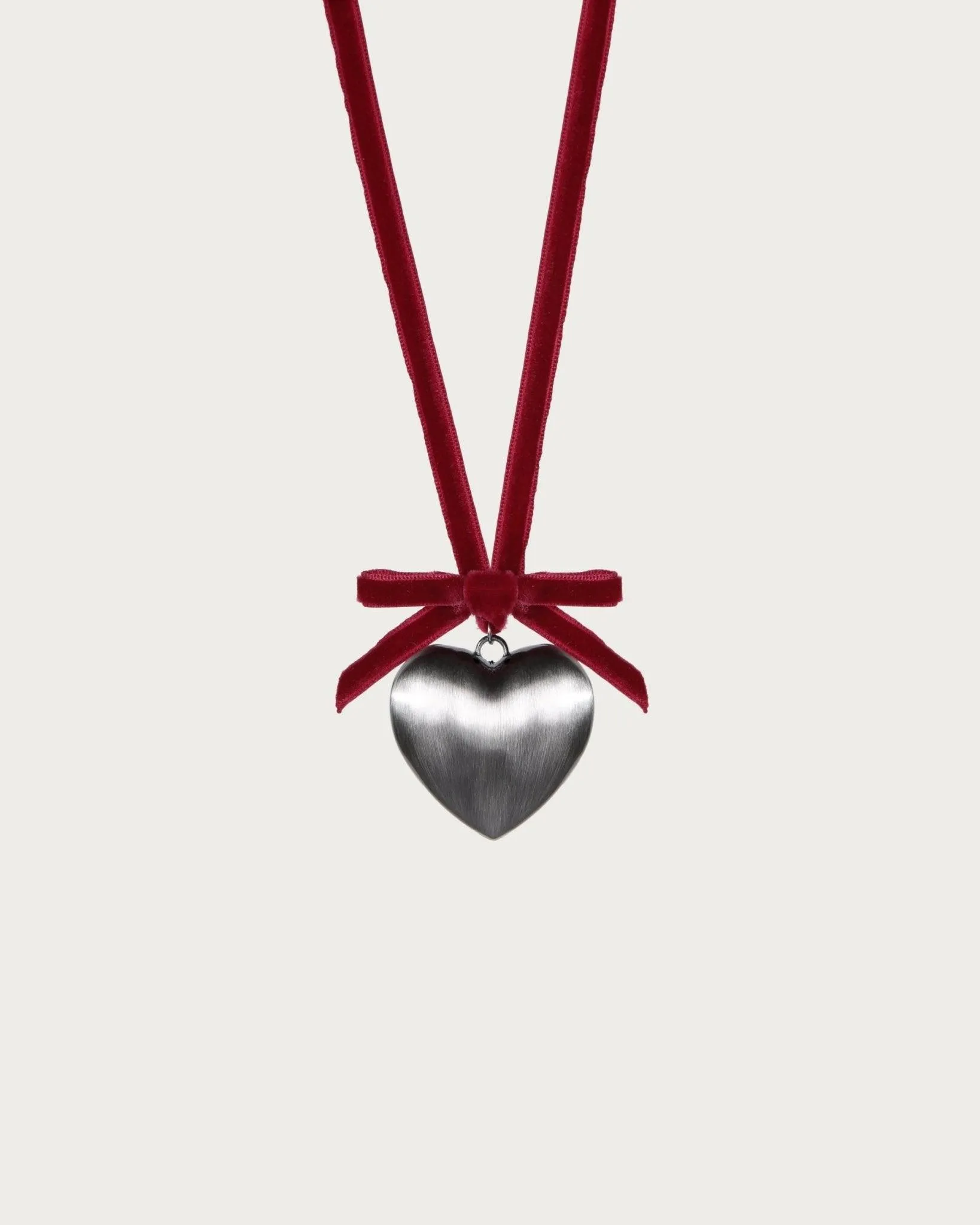 Layla Velvet Ribbon Heart Necklace