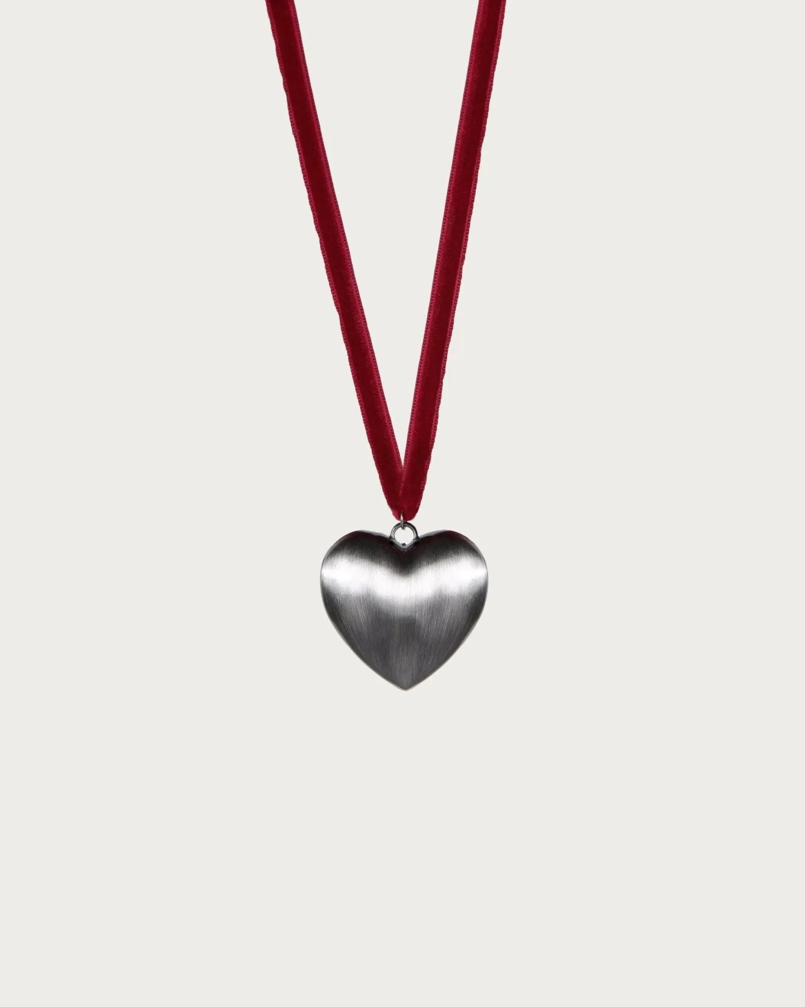 Layla Velvet Ribbon Heart Necklace