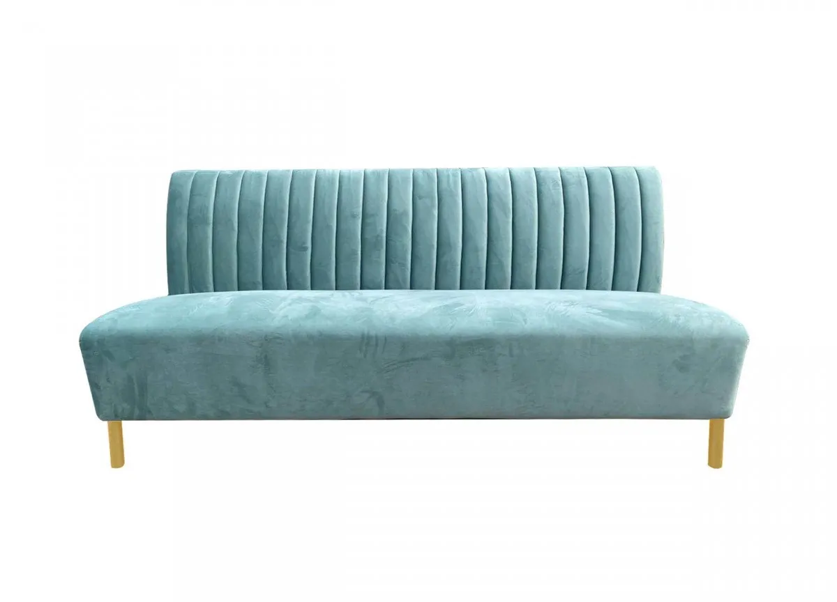 Le Nîmes | Stylish Modern Italian Light Green Fabric And Gold Sofa