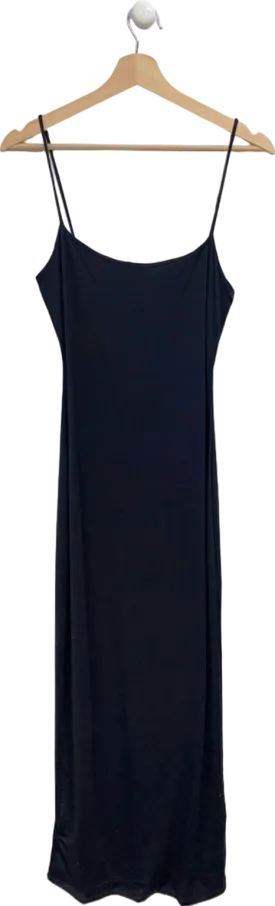 Mango Black Strappy Midi Dress UK M