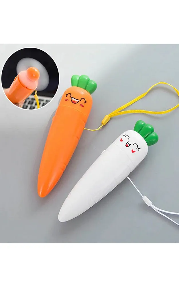 MO0007 Orange Adorable Carrot Mini Fan