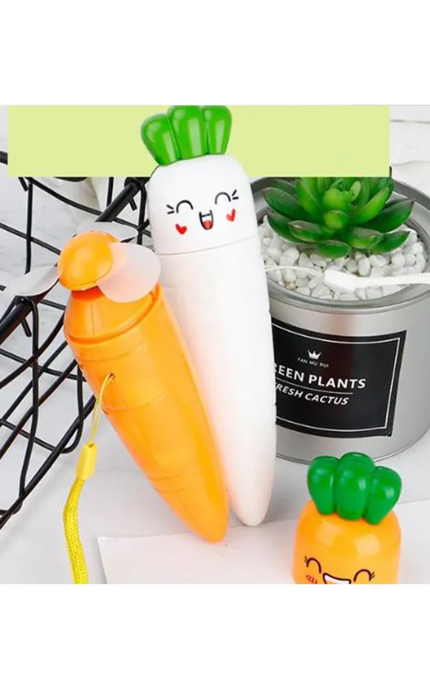 MO0007 Orange Adorable Carrot Mini Fan