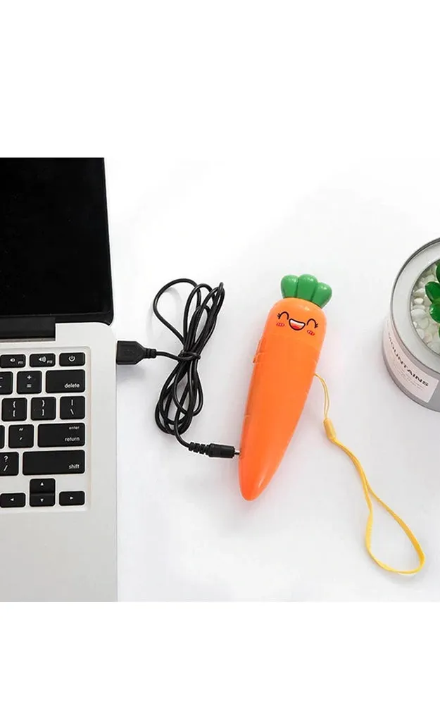 MO0007 Orange Adorable Carrot Mini Fan