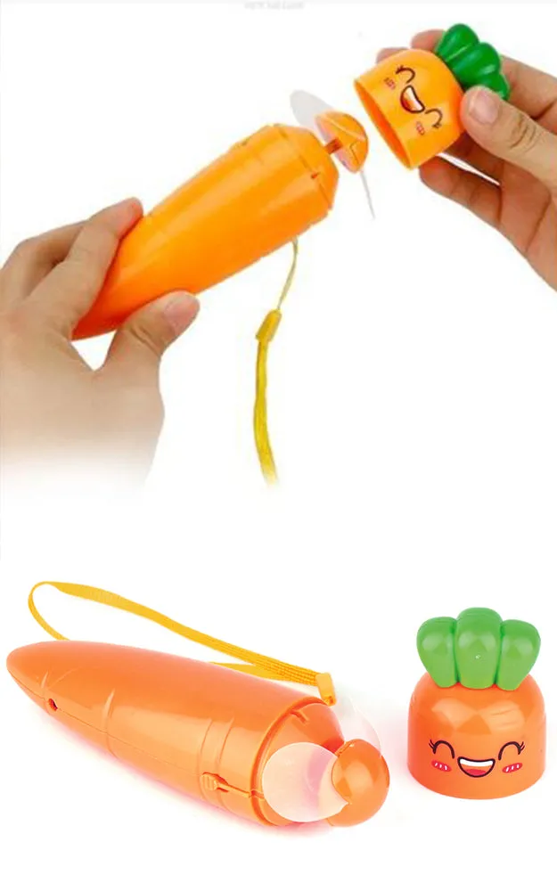MO0007 Orange Adorable Carrot Mini Fan