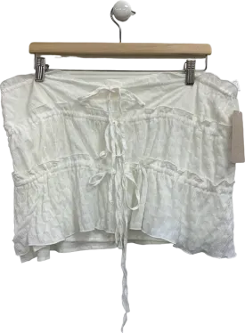 Musera White Smocked Crop Top UK M