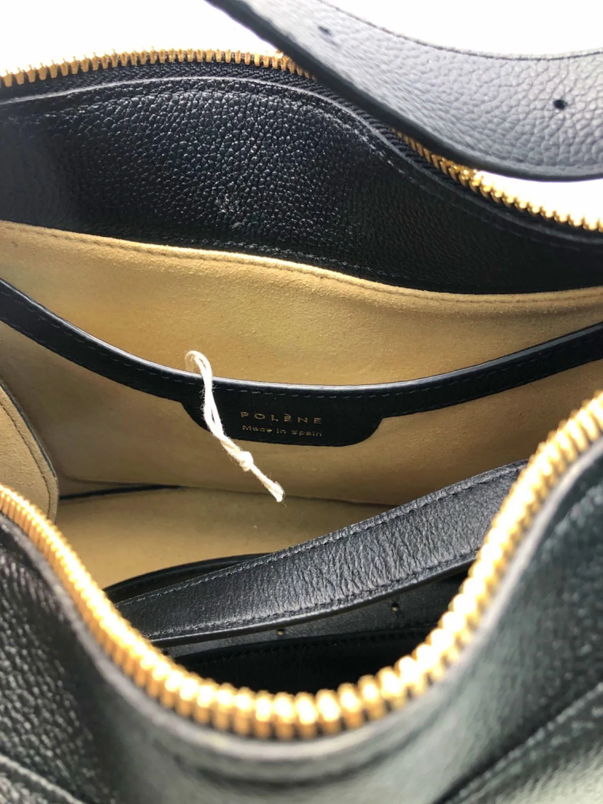 Polène Black Leather Shoulder Bag