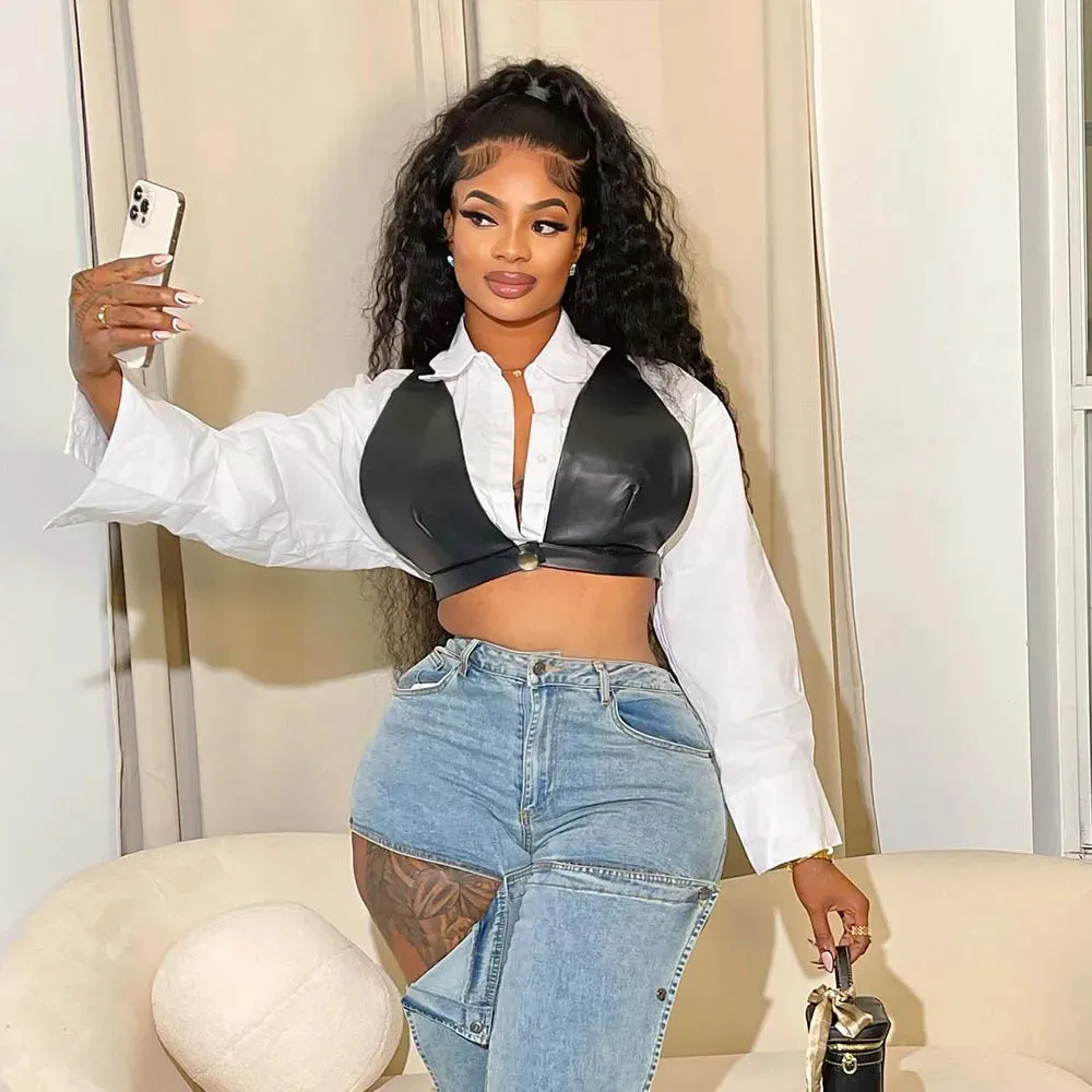 Women: Summer Spaghetti Straps   Long-Sleeve Shirt Streetwear