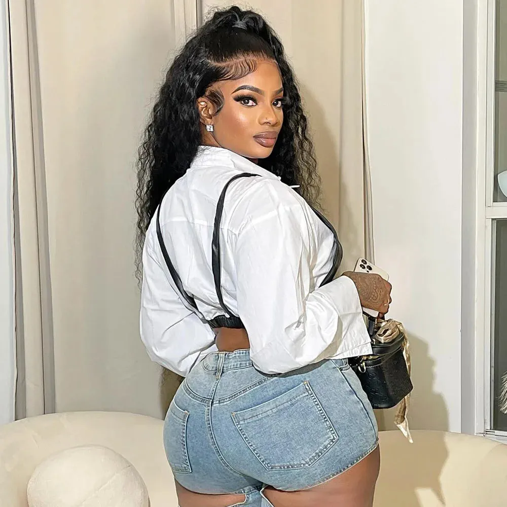Women: Summer Spaghetti Straps   Long-Sleeve Shirt Streetwear